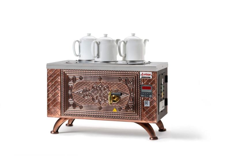 Ateşe Efes Smart Elektrikli 3 Demlikli Çay Makinesi (RETRO ESE3) (RETRO ESE3)