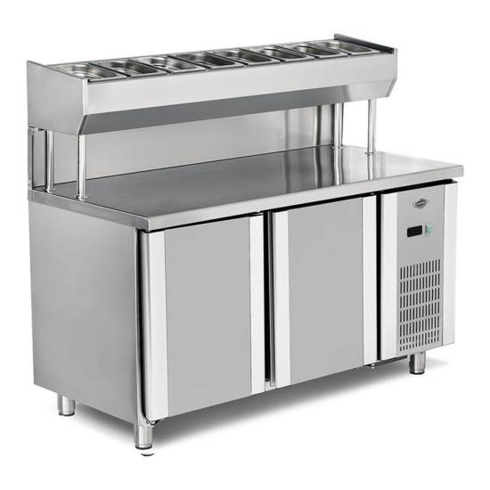 Empero Pizza Hazırlık Dolabı 2 Kapılı Dıştan Soğutmalı 150x80x85 cm EMP.150.80.01-PSY (EMP.150.80.01-PSY)