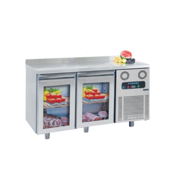Frenox Camlı İki Kapılı Tezgah Tip Buzdolabı 140x70x85 cm 304 Kalite CGN2-G-R290 (CGN2-G-R290)