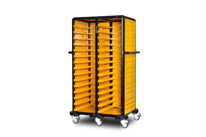 Gastrolley İkili Küvet Taşıma Arabası 60 Raflı İki Yanı + Arka Kapalı 93x78x174 G.GN.150.D.3 (G.GN.150.D.3)