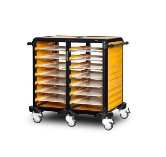 Gastrolley İkili Küvet Taşıma Arabası 14+14 Raflı İki Yanı Kapalı 93x71x99 G.GN.75.D.2 (G.GN.75.D.2)