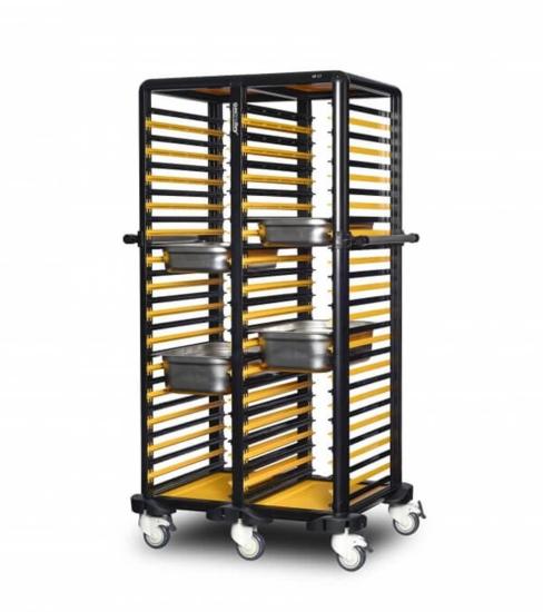 Gastrolley İkili Küvet Taşıma Arabası 29+29 Raflı Etrafı Açık 93x71x174 G.GN.150.D.1 (G.GN.150.D.1)