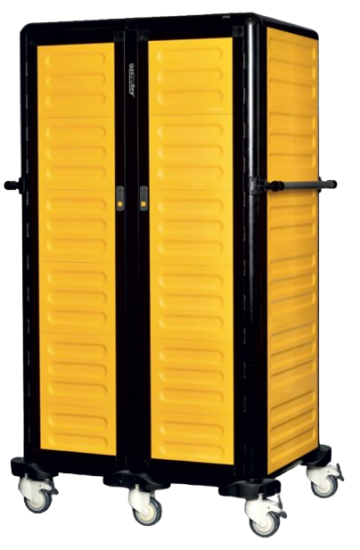 Gastrolley İkili Küvet Taşıma Arabası 58 Raflı İki Yanı Kapalı + Arka Kapılı + Kapılı 93x78x174 G.GN.150.D.4 (G.GN.150.D.4)