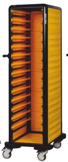 Gastrolley Küvet Taşıma Arabası 29 Raflı İki Yanı Kapalı + Arka Kapalı 53x78x174 G.GN.150.S.3 (G.GN.150.S.3)