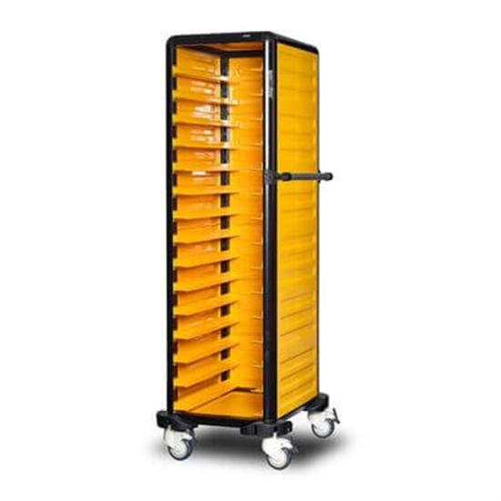 Gastrolley Tepsi Taşıma Arabası 15 Raflı 2 Yanı+Arka Kapalı 57x71x174 G.ST.150.S.3 (G.ST.150.S.3)