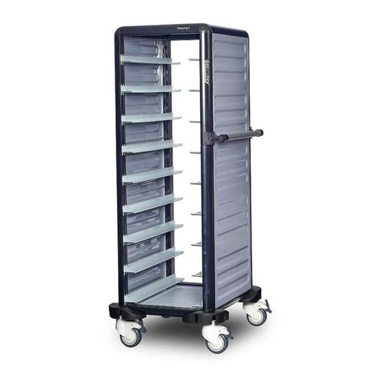 Gastrolley Termo Tepsi Taşıma Arabası 9 Raflı İki Yanı + Arka Kapalı 57x75x149 G.TT.09.S.3 (G.TT.09.S.3)