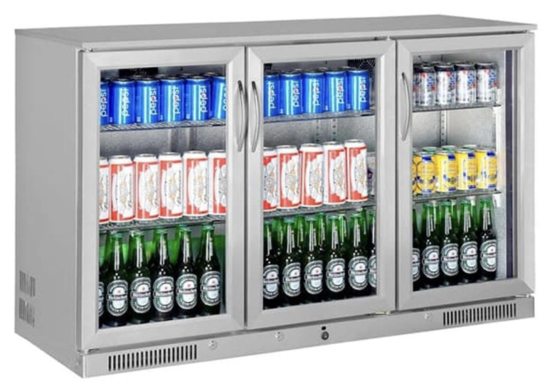 Gtech Paslanmaz Bar Arkası Şişe Soğutucu - 3 Kapılı SC-338F-S (SC-338F-S)