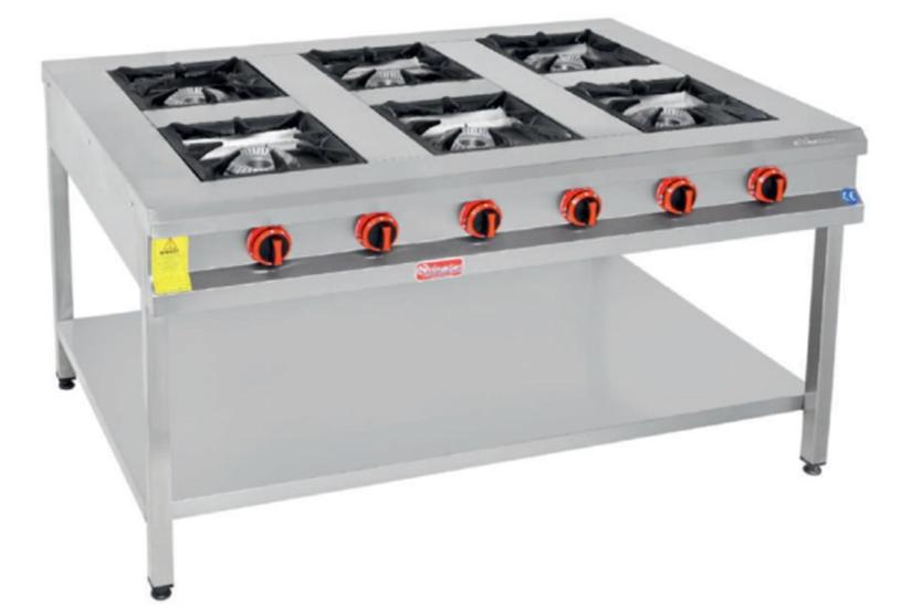 Himaksan 6 Lı Taban Raflı Ocak Gazlı ve LPG Li 150X100X85 Cm HMK-TBOG 1510 (HMK-TBOG 1510)