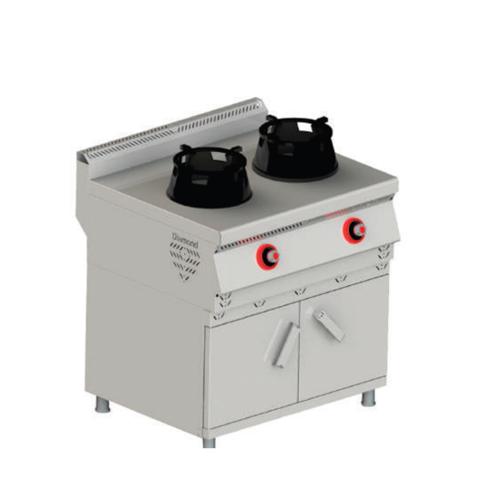 Himaksan Dolaplı Gazlı İkili Wok Ocak 80x70x85 cm HMK-DSWOG 878 (HMK-DSWOG 878)