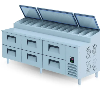 Iceinox Pizza Hazırlık Buzdolabı 6 Çekmeceli 237x81x109 cm PTS-L 800 CR (PTS-L 800 CR)