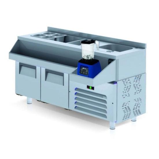 Iceinox Kokteyl Hazırlık Buzdolabı 3 Kapılı 160x60x85 cm CCY 190 CR (CCY 190 CR)