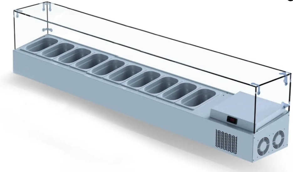 Iceinox Set Üstü Saladbar 11 Küvetli 225x34x45 cm VTP 225 GL (VTP 225 GL )