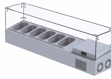 Iceinox Set Üstü Saladbar 6 Küvetli 150x34x45 cm VTP 150 GL (VTP 150 GL)