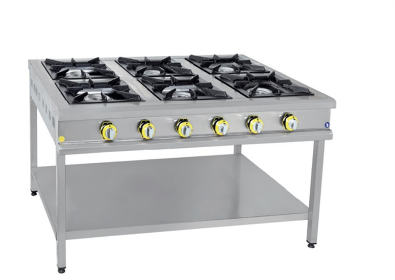 İnoxmaster 6 Lı Taban Raflı Ocak Gazlı ve Lpg Li 150X100X85 Cm İMR-TBOG-1510 (İMR-TBOG-1510)