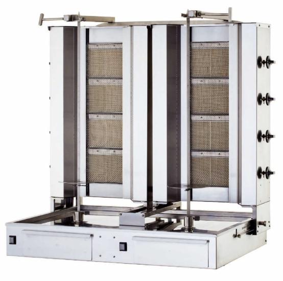 Kalitegaz 4+4 Gözlü Alttan Motorlu Döner Ocağı Gazlı İkiz Model KLG 224-T (KLG 224-T)