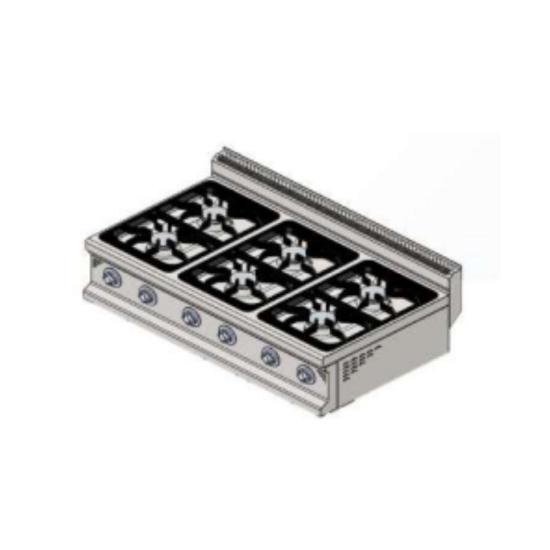 CSA 6’lı Gazlı Set Üstü Ocak, 700 Seri 120x70x30 KRCS.SOG.1270 (KRCS.SOG.1270)