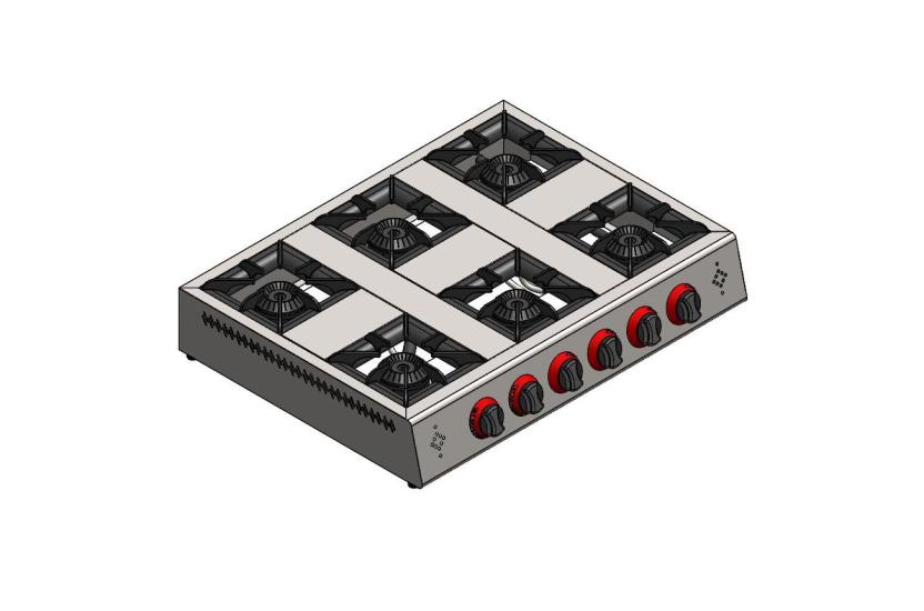 CSA Gazlı Ekonomik 6 Lı Ocak Set Üstü 90x60x18 cm KRCS.EOG.6 (KRCS.EOG.6)