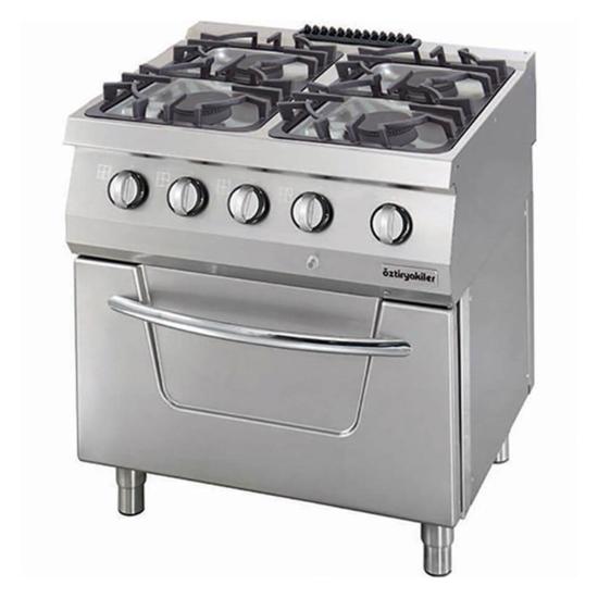 Öztiryakiler 700 SERİ KUZİNE FIRINLI GAZLI 4 AÇIK ATEŞ 80*70*85 (L)-4x6kW+6kW ELEKTRİKLİ FIRIN (7865.N1.80708.10EL)