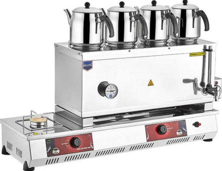 Remta 85 Model 4 Demlikli Gazlı ve Elektrikli (CE) Çay Ocağı N14E (N14E)