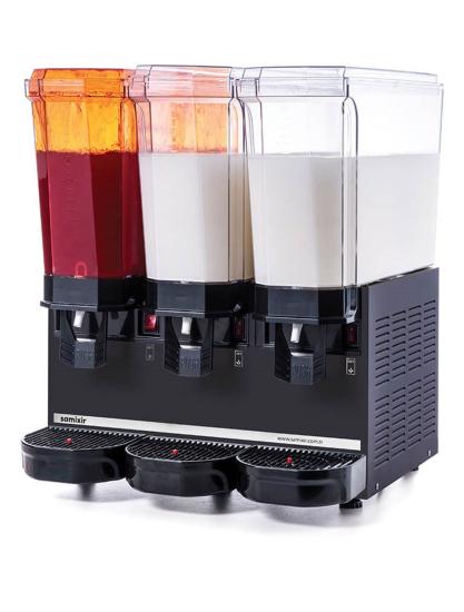 Samixir Klasik Triple Soğuk İçecek Dispenseri Fıskiyeli ve Karıştırıcılı 20+20+20 Litre Siyah 60.SMMB (60.SMMB)