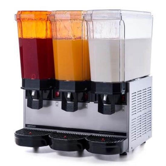 Samixir Klasik Triple Karıştırıcılı ve Fıskiyeli Soğuk İçecek Dispenseri 20+20+20 Lt Inox 60.SSMI (60.SSMI)