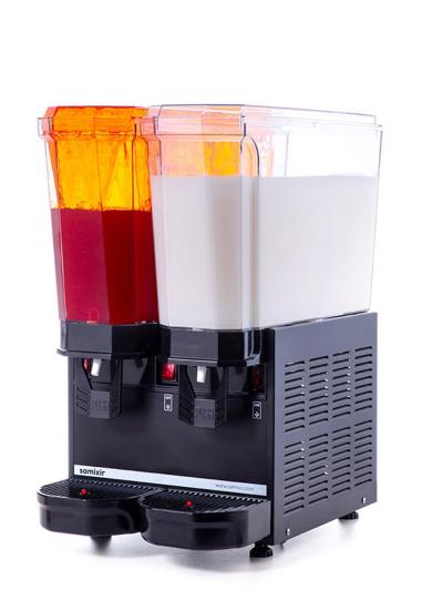 Samixir Klasik Twin Soğuk İçecek Dispenseri Karıştırıcı ve Fıskiyeli 20+20 Litre Siyah 40.SMB (40.SMB)
