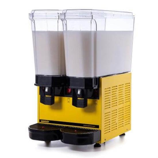 Samixir Klasik Twin Soğuk İçecek Dispenseri Karıştırıcılı 20+20 Litre Sarı 40.MMY (40.MMY)