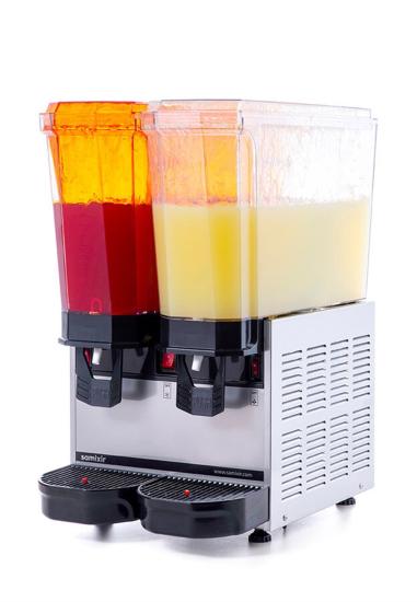 Samixir Klasik Twin Soğuk İçecek Dispenseri Fıskiyeli 20+20 Litre Inox 40.SSI (40.SSI)