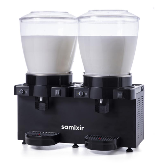 Samixir Panaromik Analog Twin Soğuk İçecek Dispenseri Karıştırıcılı 22+22 Litre MM44.AB (MM44.AB)
