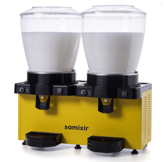 Samixir Panaromik Analog Twin Soğuk İçecek Dispenseri Karıştırıcılı 22+22 Litre Sarı MM44.AY (MM44.AY)