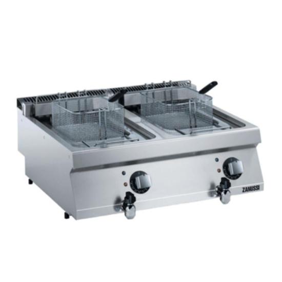 Zanussi Tahliye Vanalı 12+12 Litre Endüstriyel Fritöz Elektrikli 80x70x25 cm 372080 (372080)
