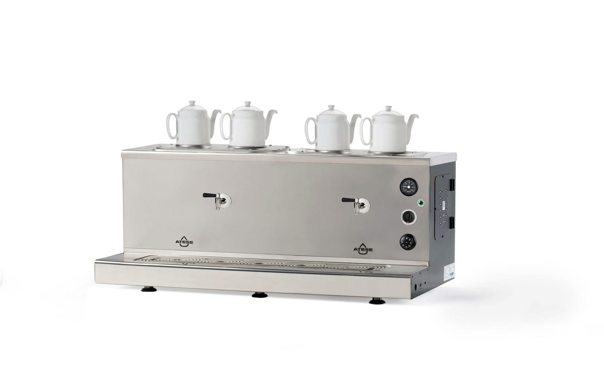 Ateşe Sumela Analog Gaz+Elektrikli 4 Demlikli Çay Makinesi (STATIC SAGE4) (STATIC SAGE4)