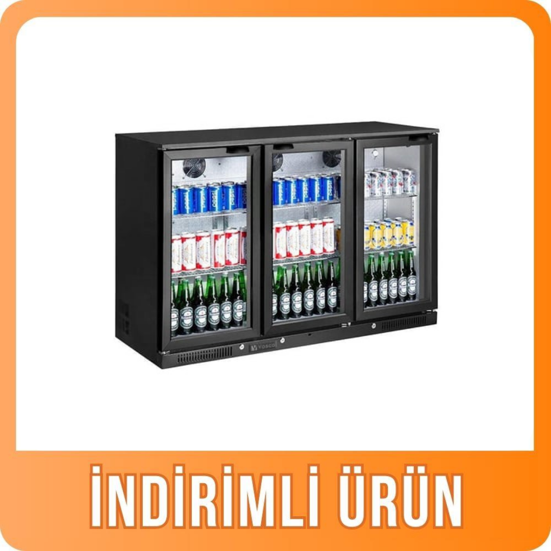 Vosco Bar Arkası Şişe Soğutucu Üç Kapılı VBBC-350S (VBBC-350S)