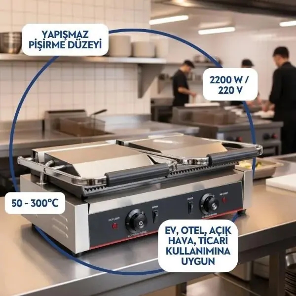 Vosco VBL-813 Çift Kapak 22 Dilim Tost Makinesi