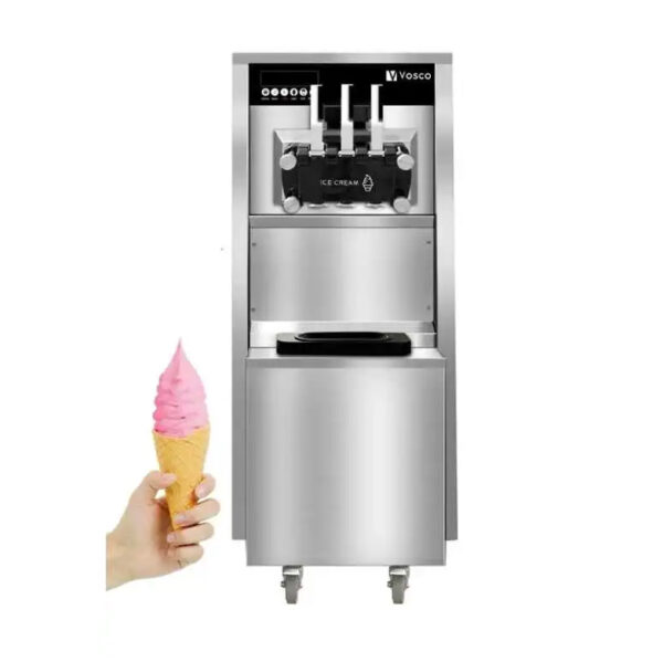 Vosco VXY-P965S Pro Silver Soft Dondurma Makinesi, Üç Kollu