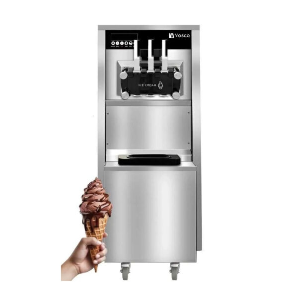 Vosco VXY-P965S Pro Silver Soft Dondurma Makinesi, Üç Kollu