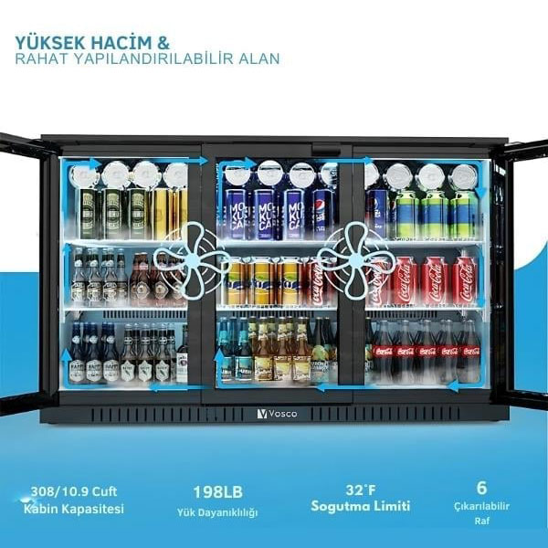 Vosco VBBC-350S Bar Altı Şişe Soğutucusu