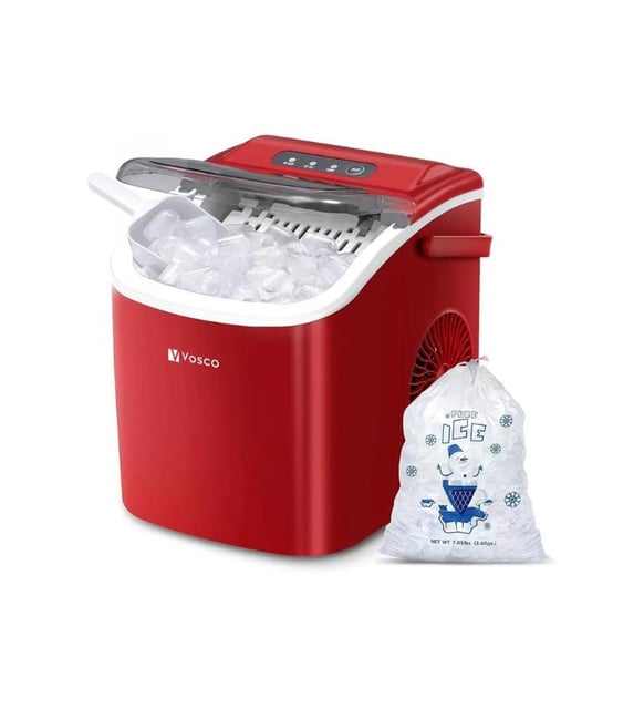 Vosco VHZB-12HK Eko Set Üstü Buz Makinesi 12 Kg – Kırmızı