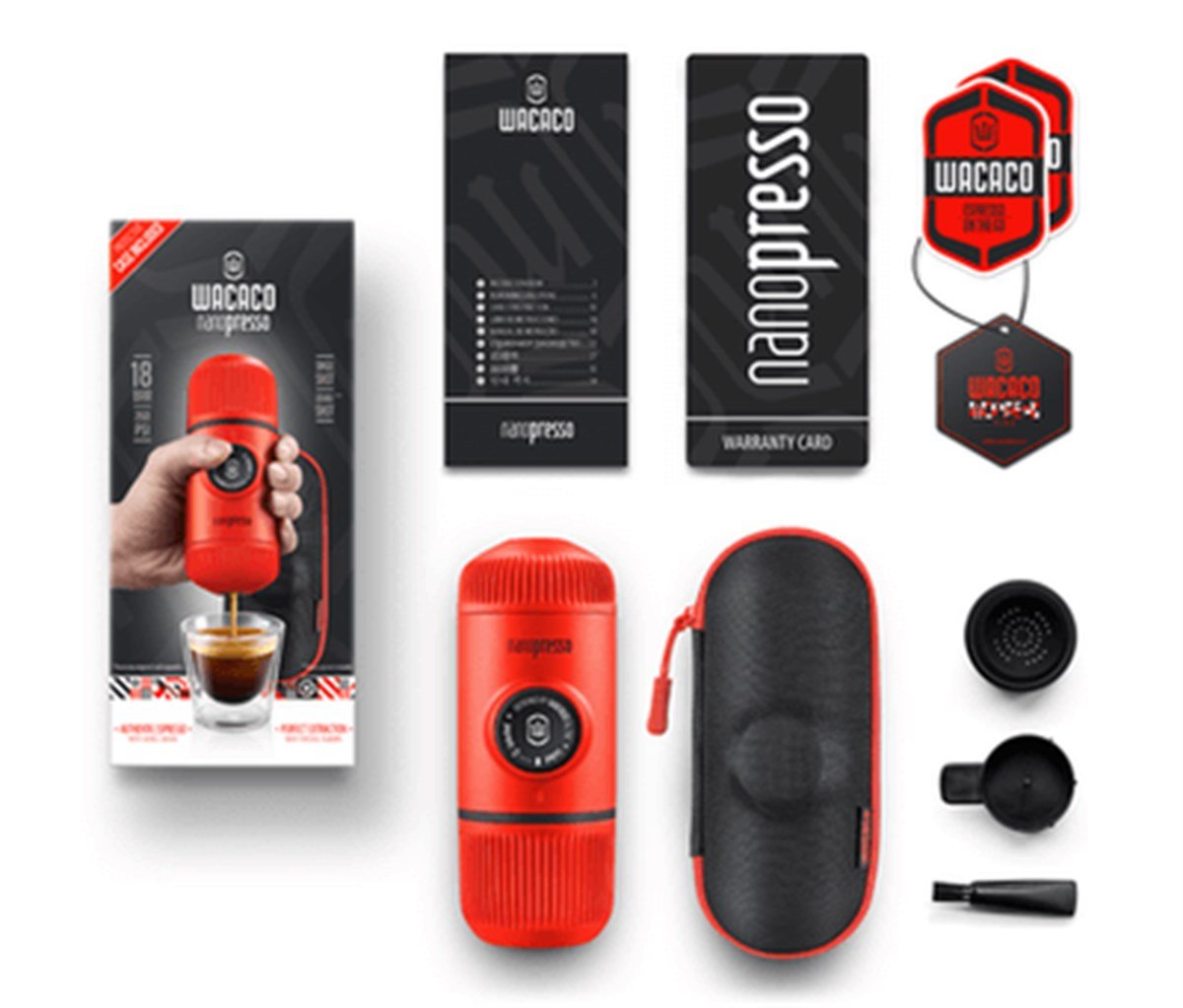 Wacaco Nanopresso Manuel Espresso Makinesi Lav Kırmızısı (Nanopresso Manuel Lav Kırmızı)