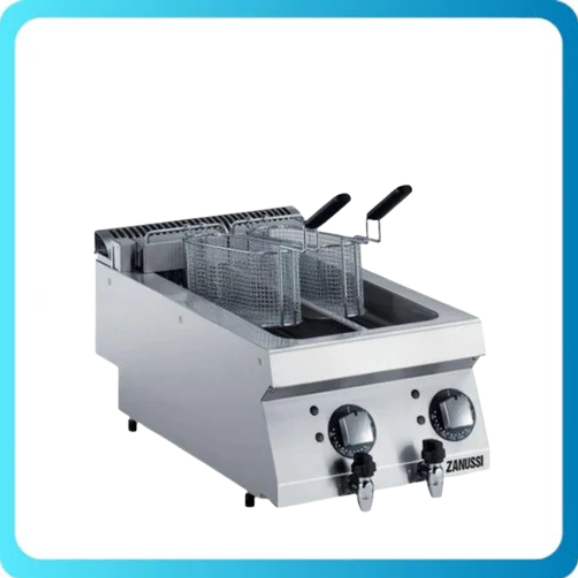 Zanussi Tahliye Vanalı 5+5 Litre Endüstriyel Fritöz Elektrikli 40x70x25 cm 372074 (372074)